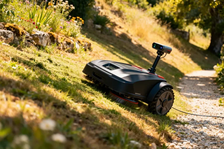 Robot de tonte autonome sur pelouse, ressemblant à un Segway tondeuse innovant et efficace