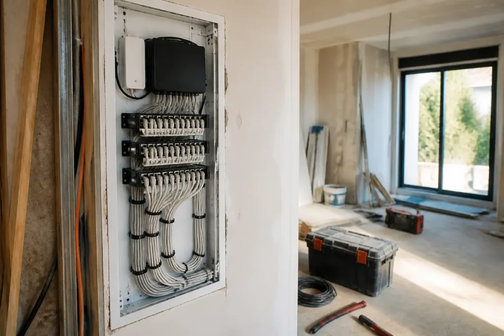 Tableau de câblage pour installation de domotique maison aquitainetravauxrenovation.fr en rénovation intérieure