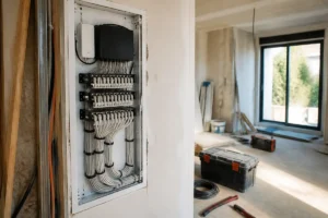 Tableau de câblage pour installation de domotique maison aquitainetravauxrenovation.fr en rénovation intérieure